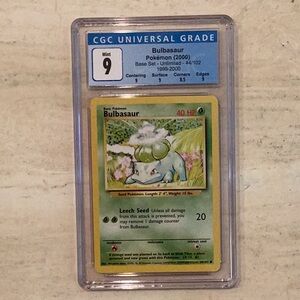 Bulbasaur 1999-2000 4th Print 44/102 Pokemon Base Set CGC 9 TCG #44 Subgrades
